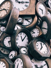 pile of clocks